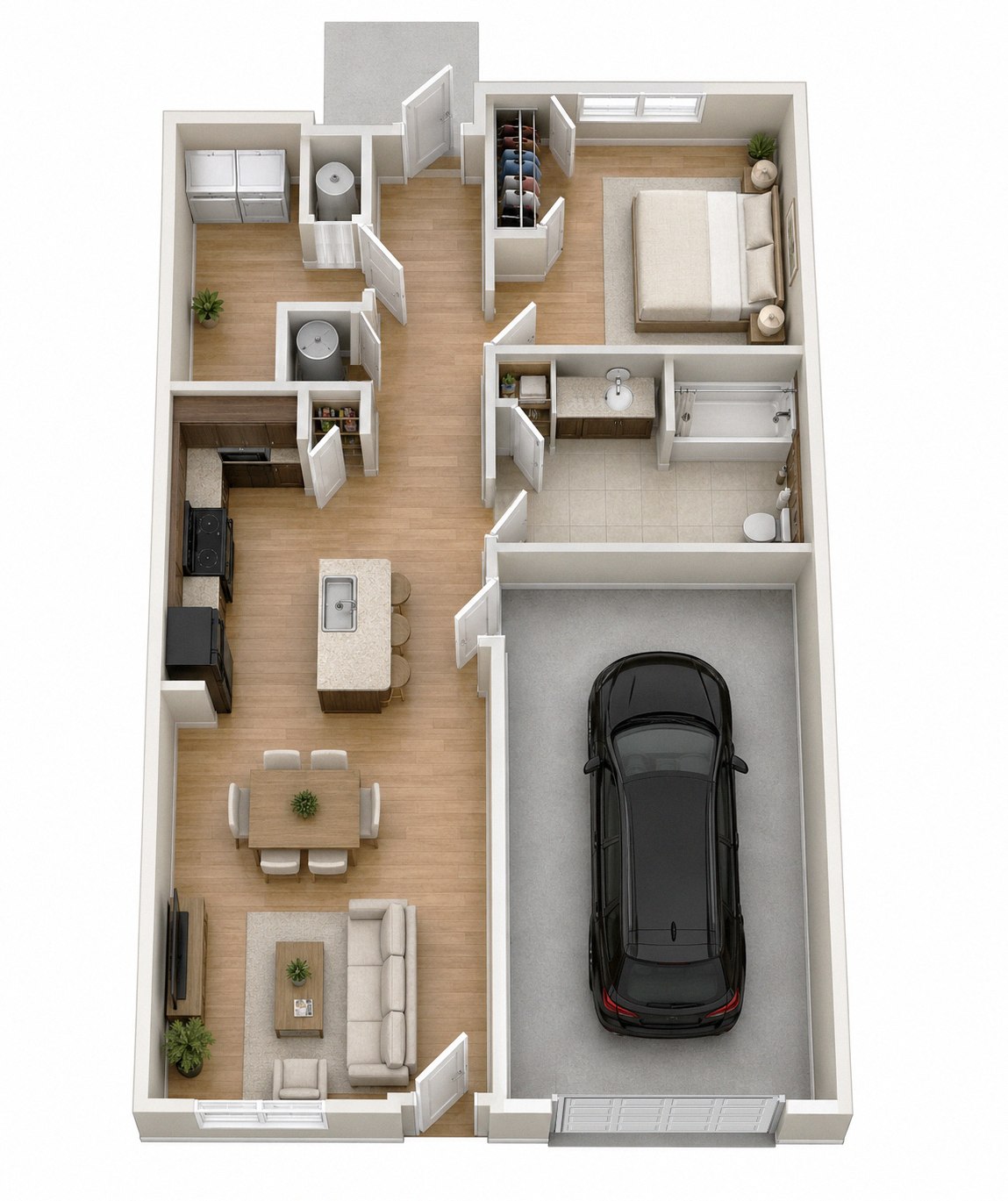 1 bedroom floor plan, 780 square feet