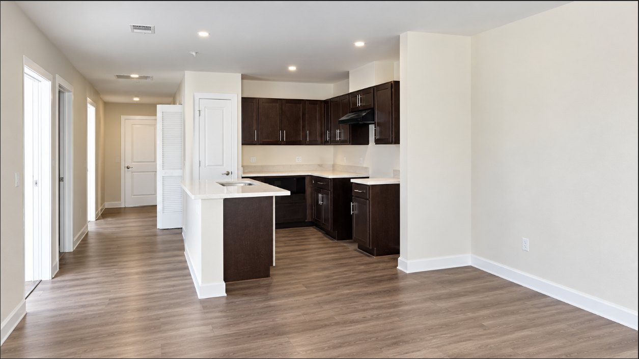 Kitchen and hallway at Hunters Run